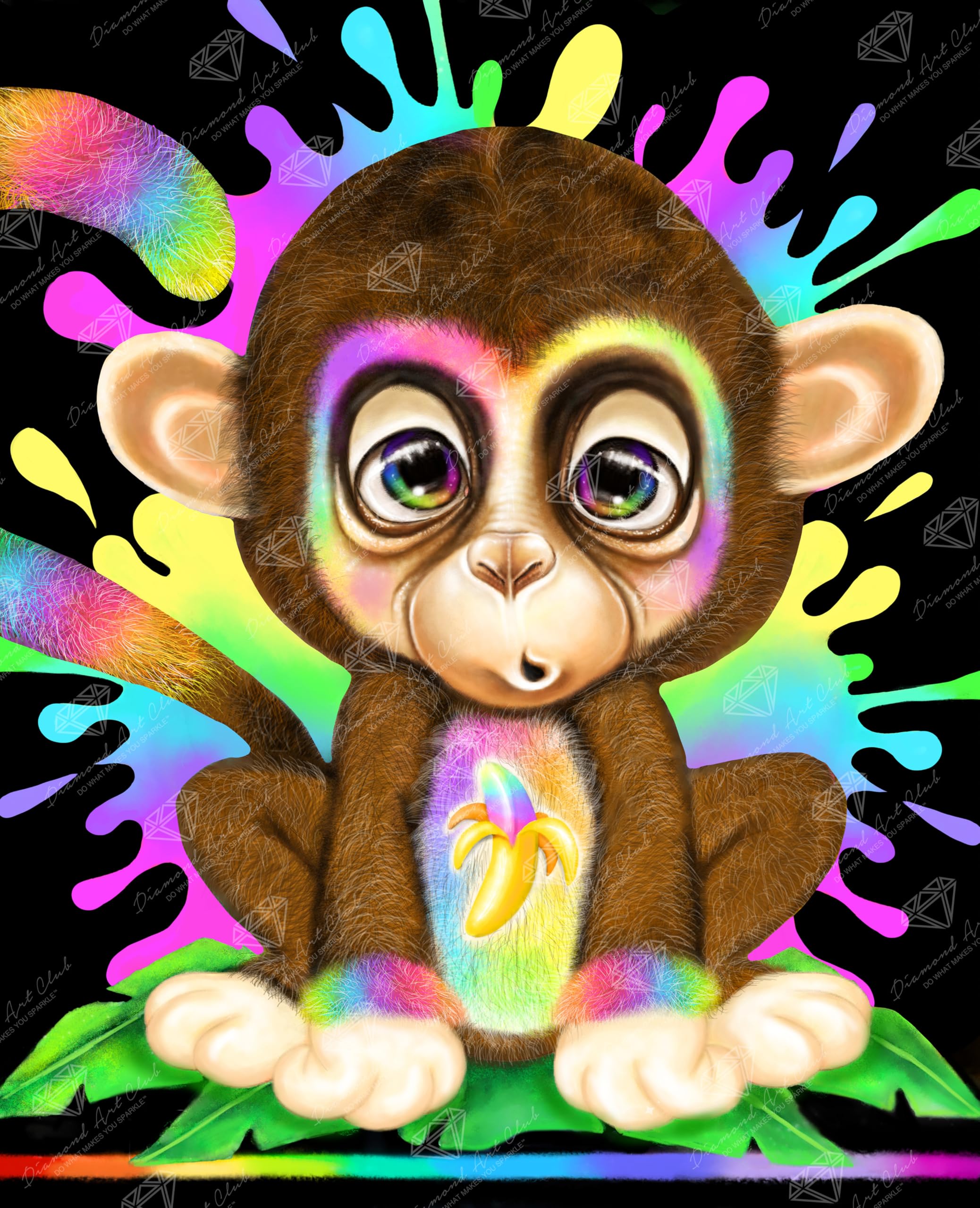 Amazon.com: DIAMOND ART CLUB Rainbow Lil Monkey Diamond